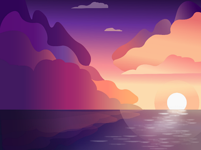 Ocean'sun gradient illustrator vector