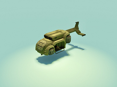 Transport Helicopter 3d 3d art airship army attack chopper game art game asset gamedesign gun illustration magicavoxel military plane vehicle voxel voxel art voxelart war war world