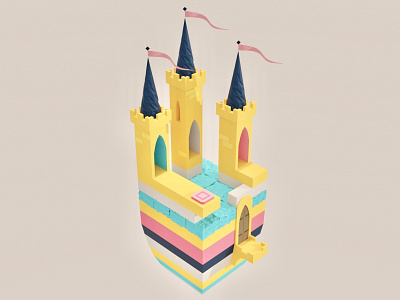 Monument Valley Fan Art 3d 3d art blender blender3d building castle colorful environment design floating game game art game asset gamedesign illustration lowpoly lowpolyart lowpolygon monumentvalley ustwo