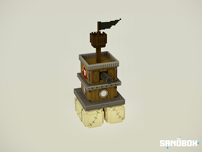 Voxel Pirate Flying Cannon