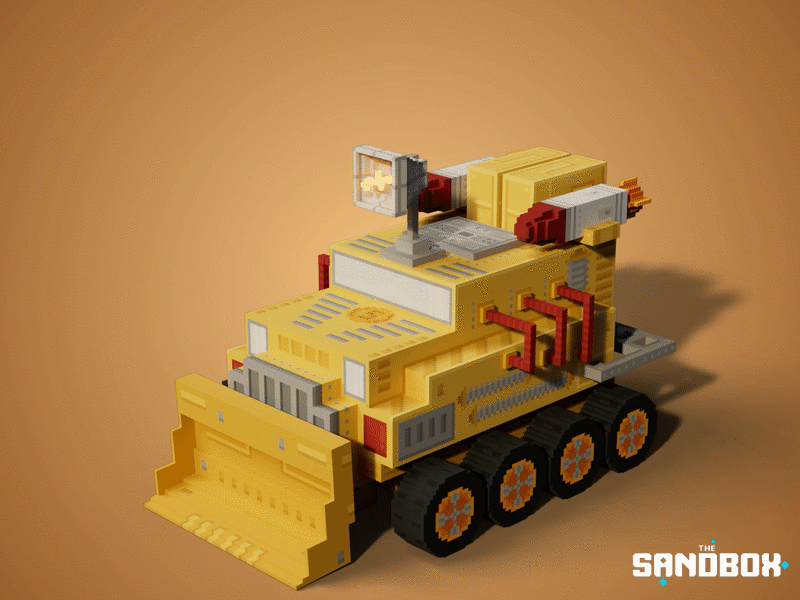 Bulldozer - trouble shoveler 3d 3d art car detect environment design environmental game art game asset gamedesign illustration machine magicavoxel sci fi technology tsb vehicle voxedit voxel voxel art voxelart