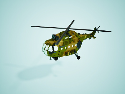 Helicopter 3d 3d art aircraft army chopper copter fly game art game asset gamedesign helocopter illustration jet magicavoxel military plane voxel voxel art voxelart war