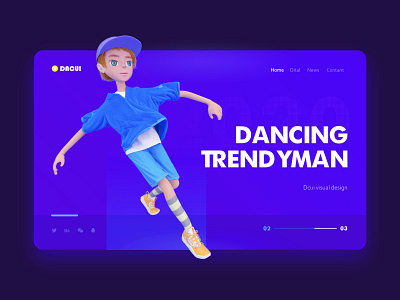 Dancing trendy man c4d design illustration ui web