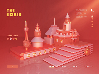 Home Dynamic Web Design c4d dynamic house modern motion motion design motion graphics motiongraphics pc red web webdesign