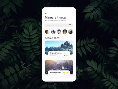 Minecraft travel animation animation c4d design green minecraft modern motion travel travel app ui