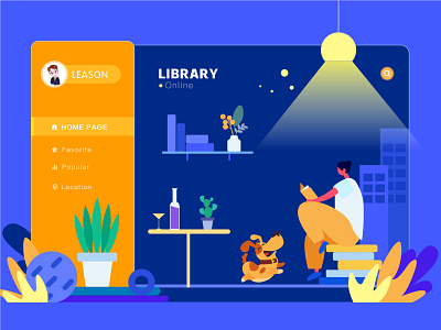LIbrary online design illustration ui webdesign