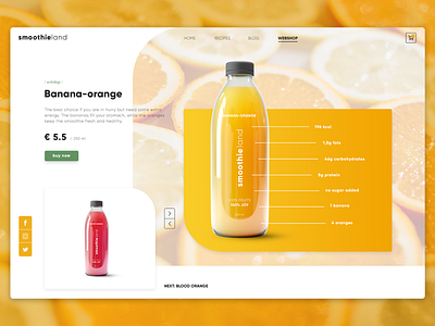 Webshop design for smoothie brand design layout ui ui design ui designer ux web design webdesig webshop website website design