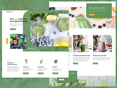 Landing page design | Smoothieland design header design layout design ui ui design ui designer web design webdesign webshop website website design