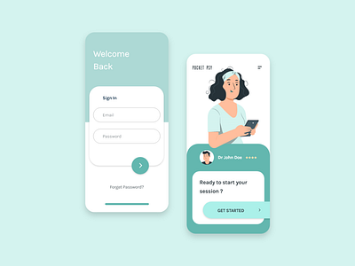 Psychotherapy Online | Mobile App app design get started health health interface healthcare interface mobile app psy psychologist psychotherapy sign in ui