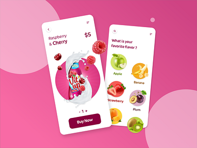 Food Delivery - Mobile App 🍒 adobe xd app cherry design food fruits icecube illustrator juice mobile app photoshop raspberry ui ux yogurt