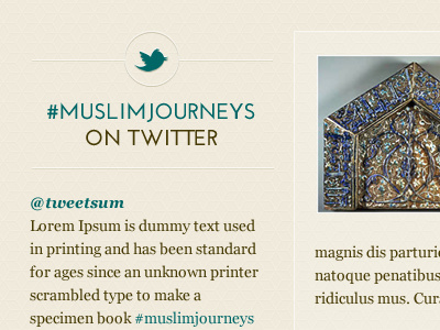 Muslim Journeys twitter stream georgia josefin sans subtle patterns twitter
