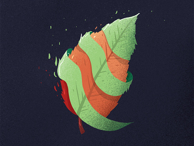 leaf in transition. 2d design illustration leaf motion nature photoshop plant styleframe texture transform vector