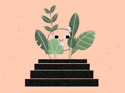 peekaboo :) 2d character graphic illustration photoshop plant styleframe texture