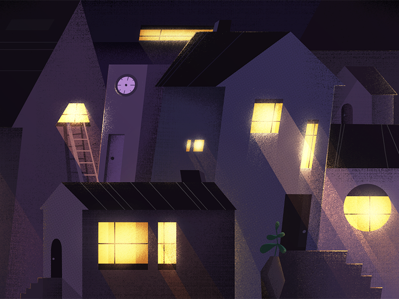 cocoon. style window light house environment texture photoshop styleframe illustration 2d