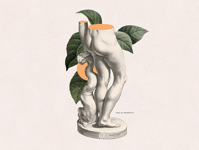 Todo es imperfecto body collage illustration plants