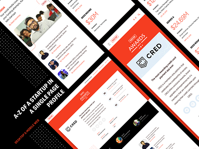 Yourstory Awards 2019 - Startup Profile application ui design product design ui ux