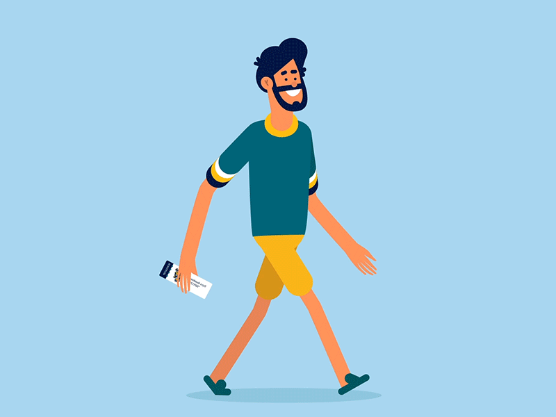 Walking adobe illustrator c character cycle motion walk