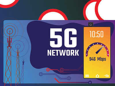 5G network 2d 2d art 4g 5g illustration internet internet speed network
