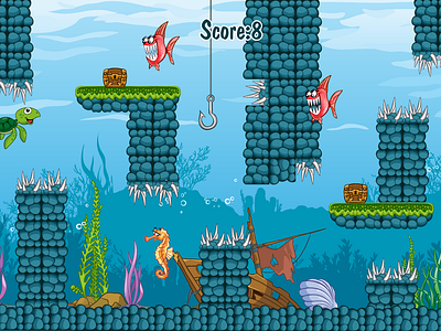 FlappyBird-like Mobile Game animation game design illustration