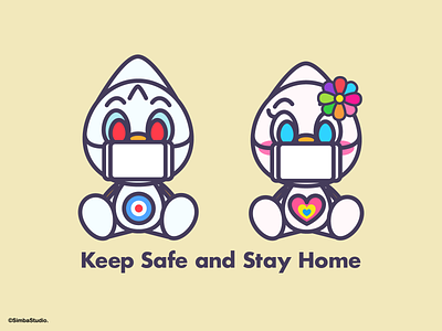 Keep Safe and Stay Home angel avill character characterdesign coronavirus covid19 creative cute design illustration keep safe masks stay home vector
