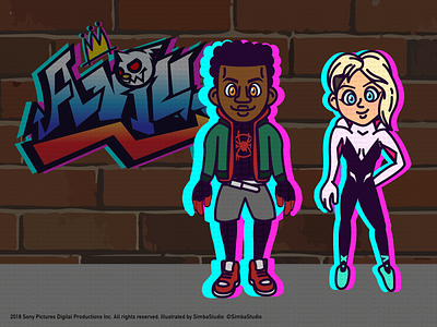 Spiderman into the Spider Verse avill character characterdesign cute design fanart grafitti illustration marvel miles morales sonypictures spidergwen spiderman spiderverse vector