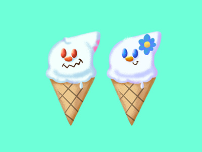 Avill and Tale ice cream angel avill character characterdesign cute design devil ice icecream illustration procreate sweet