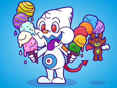 Avill is eating icecream avill awesome character cute ice cream illustration