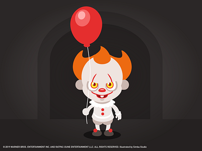 penny wise balloon character clown cute illustration it movie pennywise scary