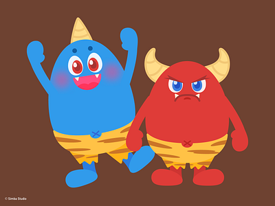 Eli and Gamosty Japanese Ogre character characterdesign cute design illustraion japan japanese ogre oni original setsubun