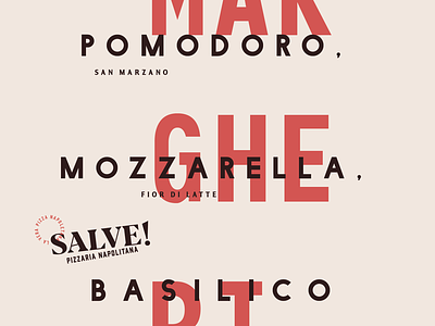 Posters for Salve! Pizzeria Napoletana branding design logo pizza poster recipe typography vintage