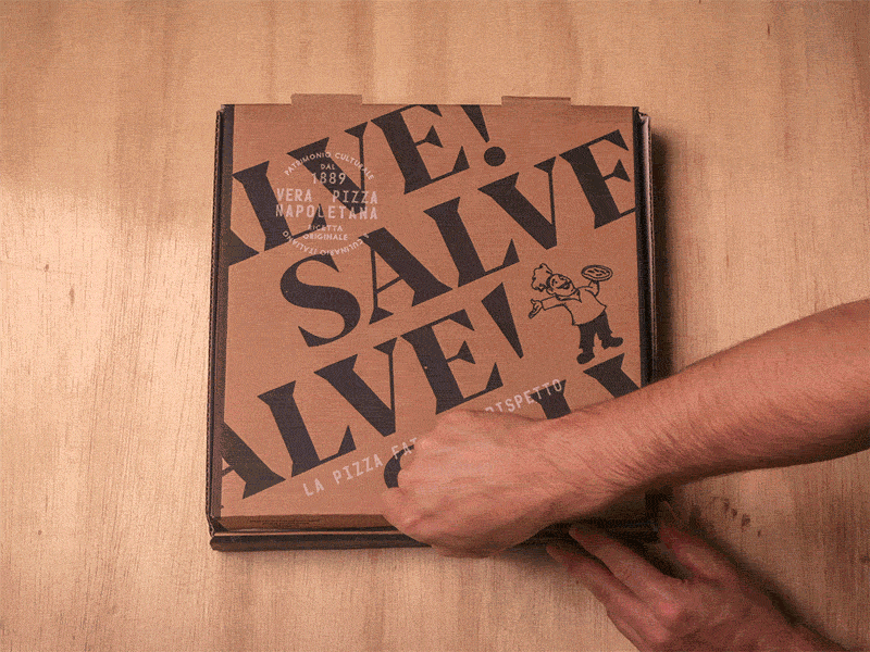 Salve! Pizza box food kraft paper packaging pizza pizza box pizza logo restaurant restaurant branding typography