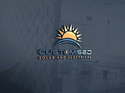 Logo design for "Customised Solar And Electrical" artwork brand identity branding creative design graphic design illustration logo logo design renewable energy logo design solar logo design