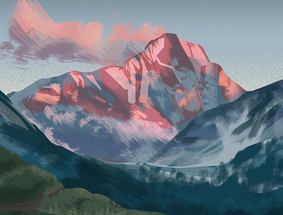 mountain color study art illustration photoshop