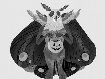 Cryptid art character design cryptid digital art drawlloween halloween halloween party illustration illustrator inktober mothman vector