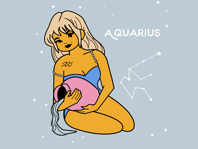 Aquarius aquarius art character design digital art illustration illustrator vector zodiac