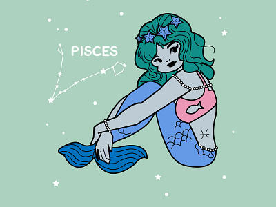 Pisces art character design design digital art illustration illustrator pisces vector zodiac