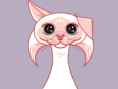 Ellie animal art art cat character design design halftone illustration illustrator vector