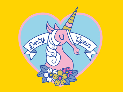 Derby Queen logo illustrator art character design vector illustration design