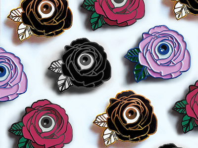 Flower of My Eye art design enamel pin illustration illustrator roses vector