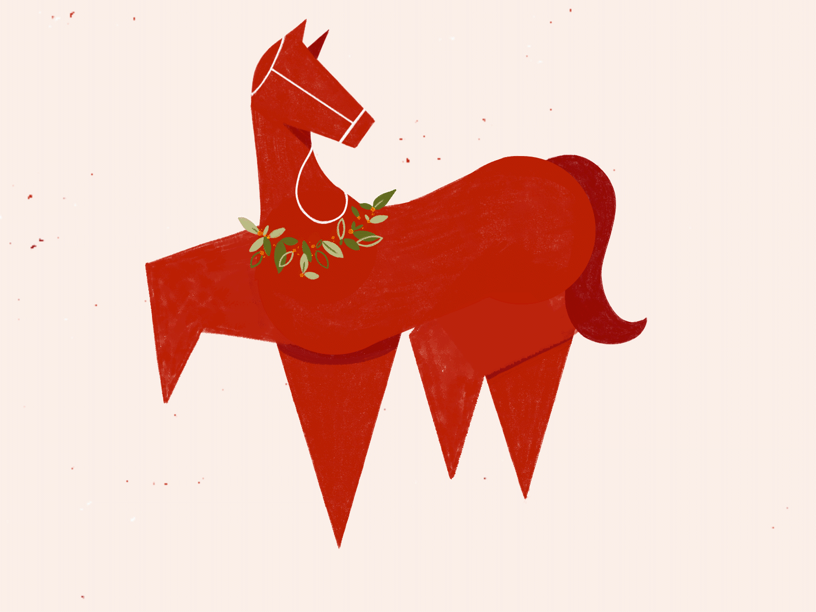 Dalahäst Ponyboy animal animatedgif framebyframe funny gif gif animation horse illustration sweden