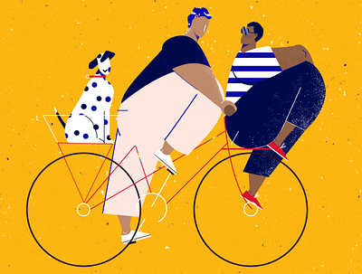 Boys on a Bike character characterdesign illustration print