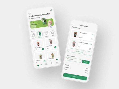 Coffee Mobile App Concept add to cart cafe cappuccino clean coffee coffee bean coffee beans concept delivery ecommerce ecommerce app finder app flat food ios location online food order shop star bucks ui