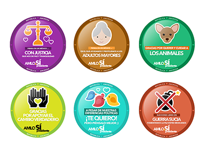 AMLO.sí Badges amlo badge campaign illustration mexico