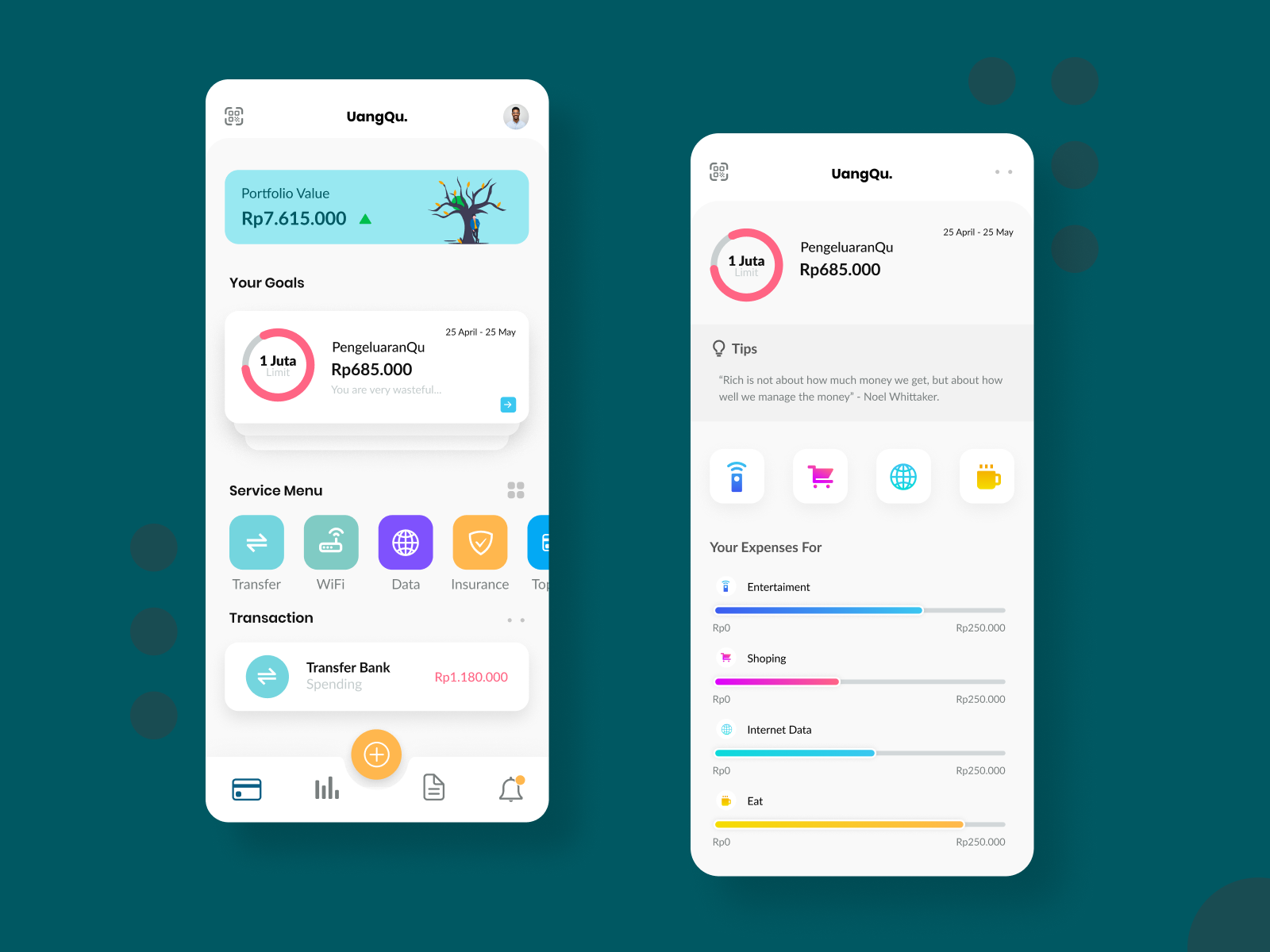 UangQu - Money Management App by Muhammad Ridha Aulia on Dribbble