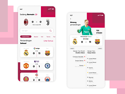 Sport App Live Match Tracker app design football match soccer sport sports ui ux