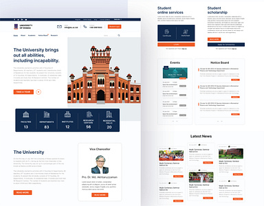 Home page UI design for DU