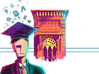 Education (Curzon hall, University of Dhaka) digital art digital illustration illustraion illustration illustration art illustrations illustrator portrait illustration vector vector illustration