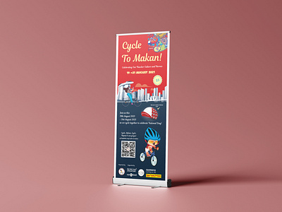 Cycle To Makan! Standee, 2022 graphic design illustration