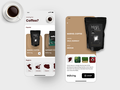 Coffee selling app coffeeshop ui uiux ux