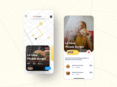 Find Burger Shops near you!!! app design burger menu burgershop calorie cook dribbble best shot findburger food ui ui design ux uxdesign